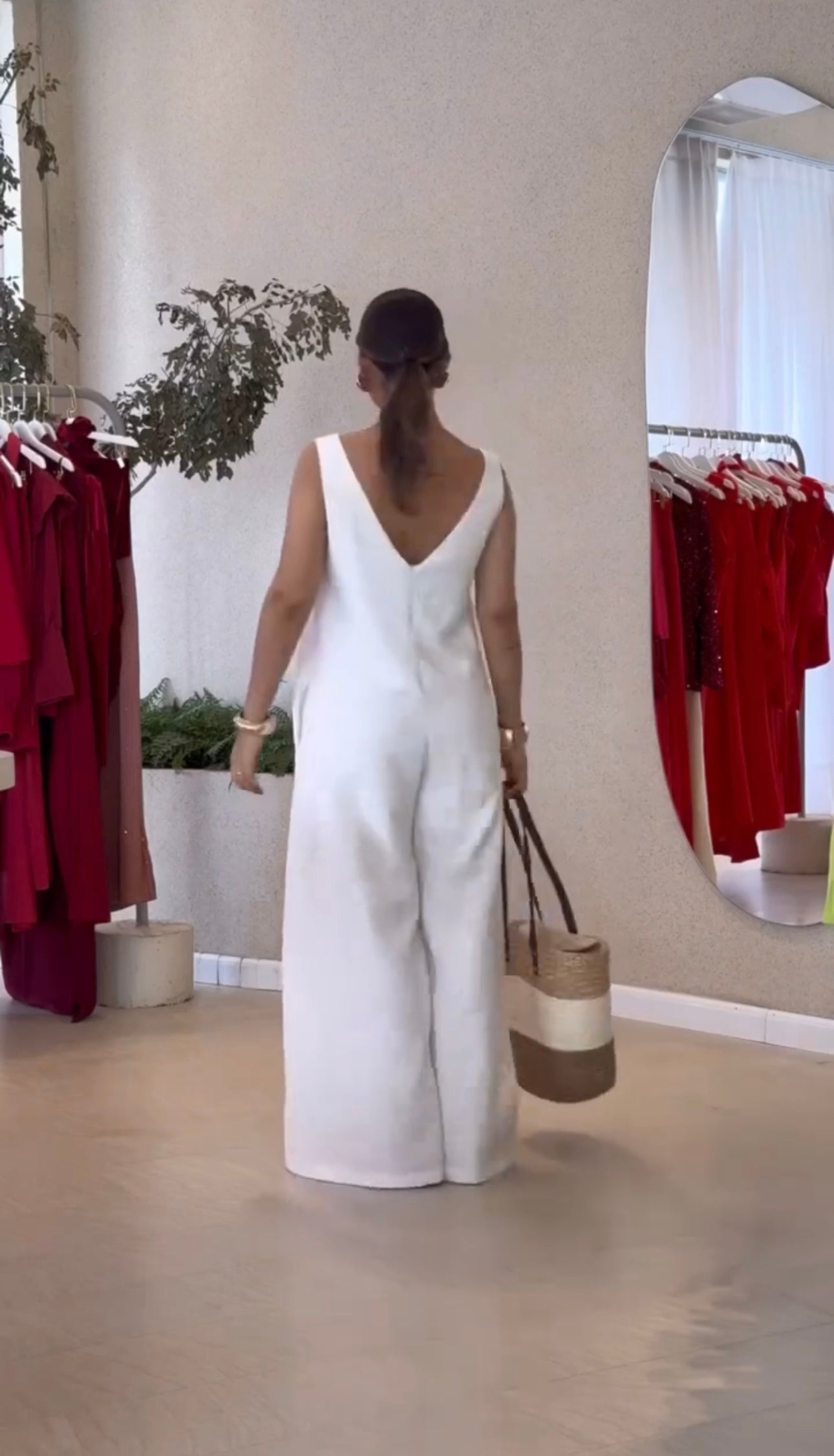 Vestido ENTERIZO GRECIA con escote amplio y cinturon en la cintura
