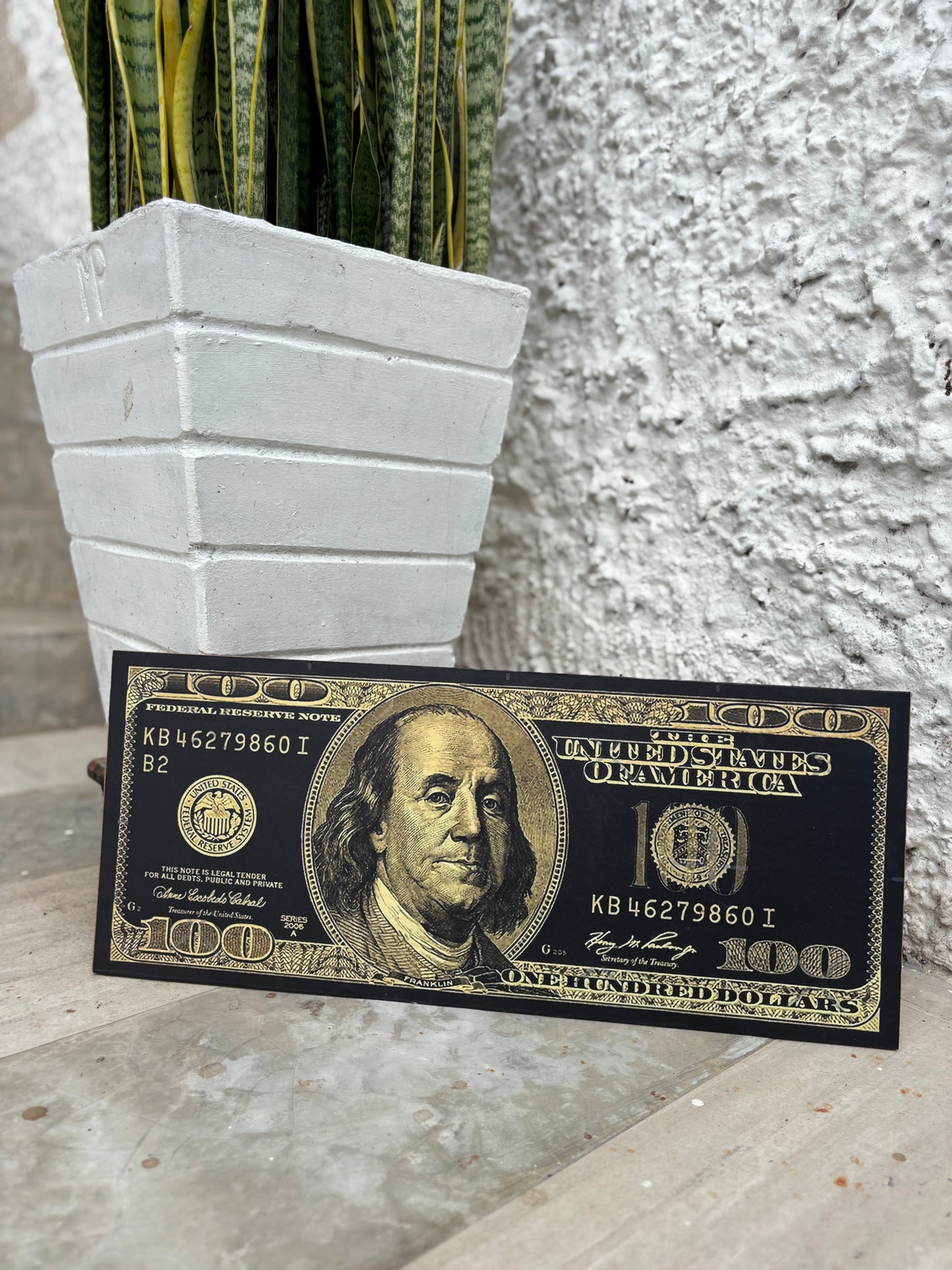 CUADRO BILLETE DOLAR DE LA SUERTE