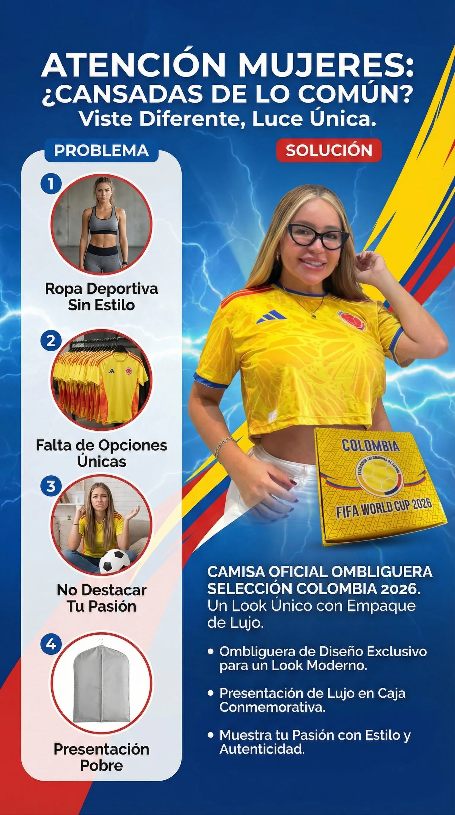 CAMISA OMBLIGUERA SELECCION COLOMBIA MUNDIAL 2026