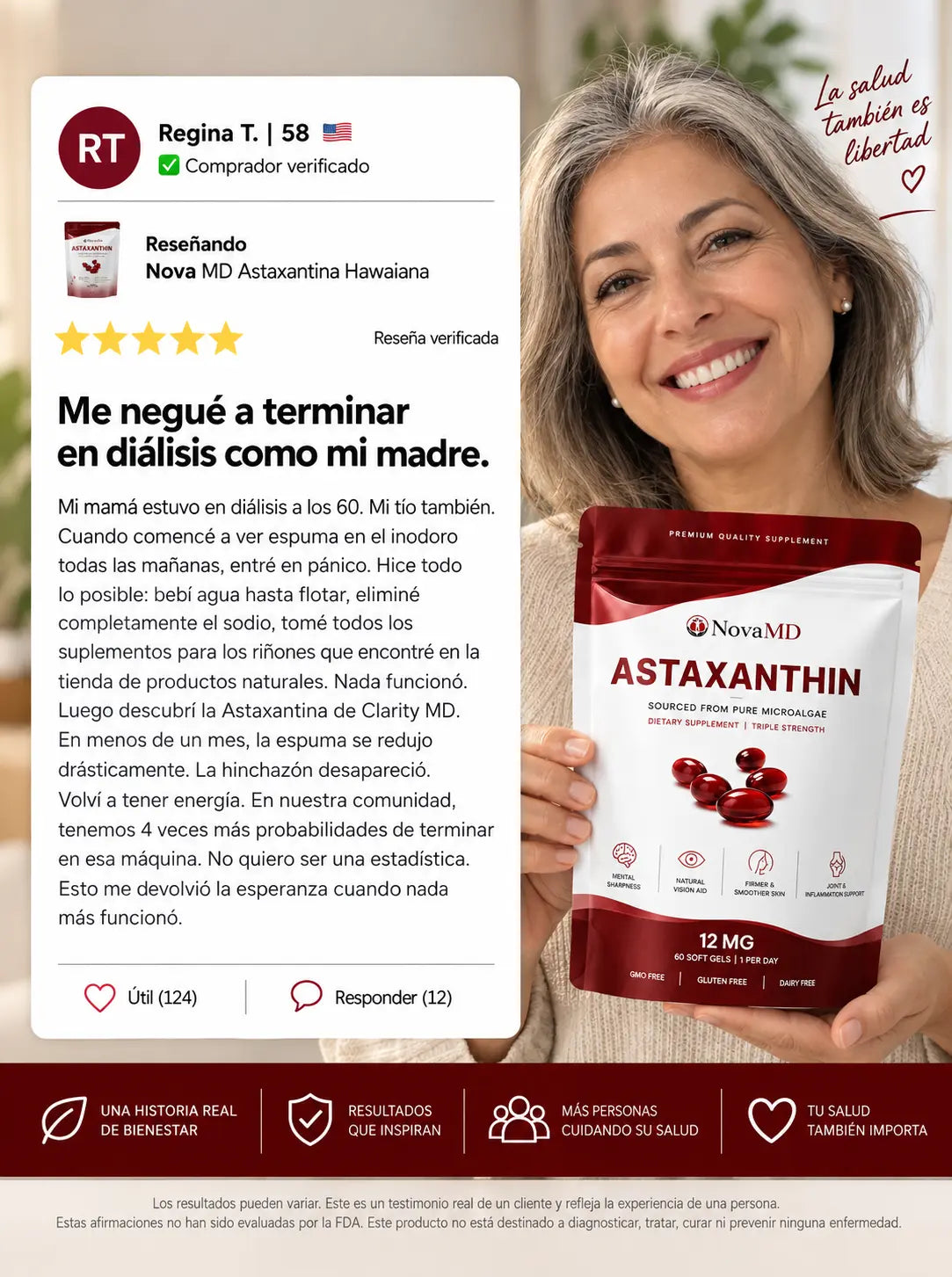Astaxanthin NovaMD 12 mg - Potencia tu rutina y Protege tu bienestar.