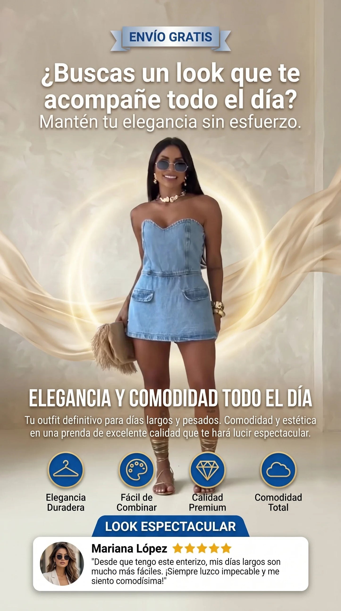 Vestido Strapless en Denim
