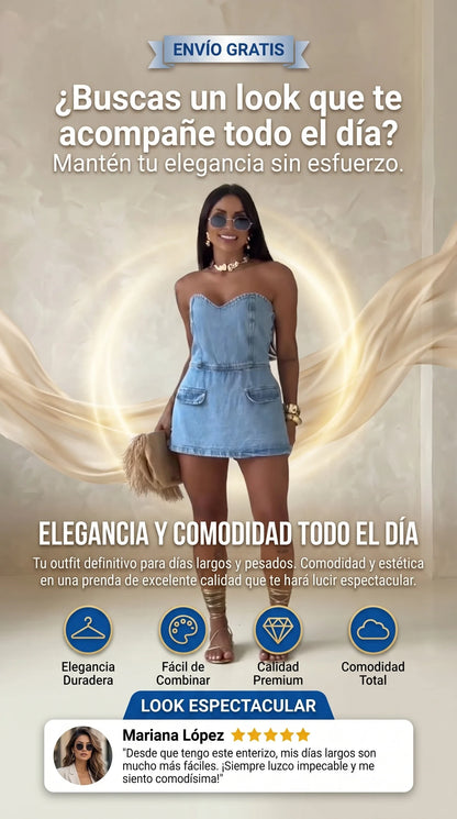 Vestido Strapless en Denim