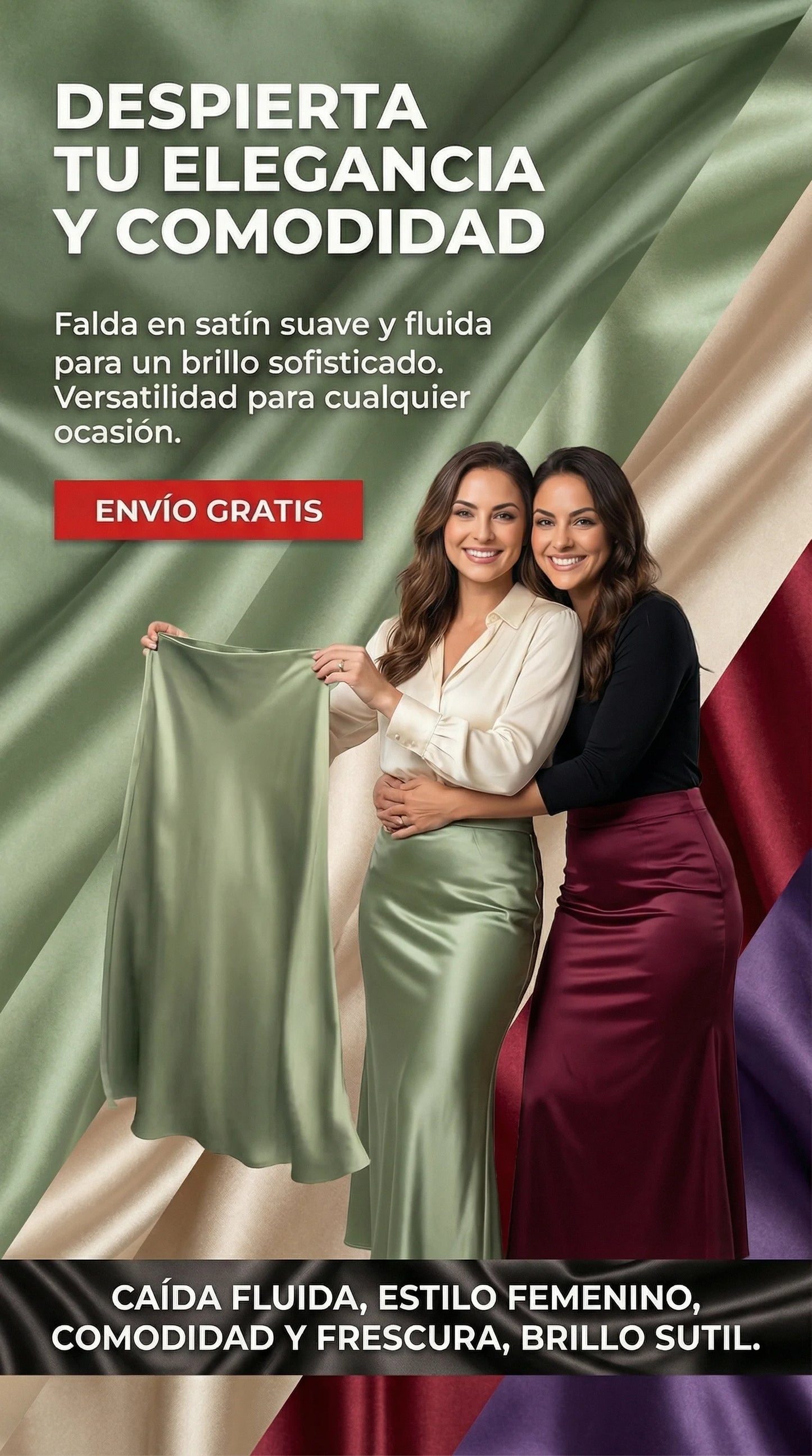 FALDAS EN SATIN