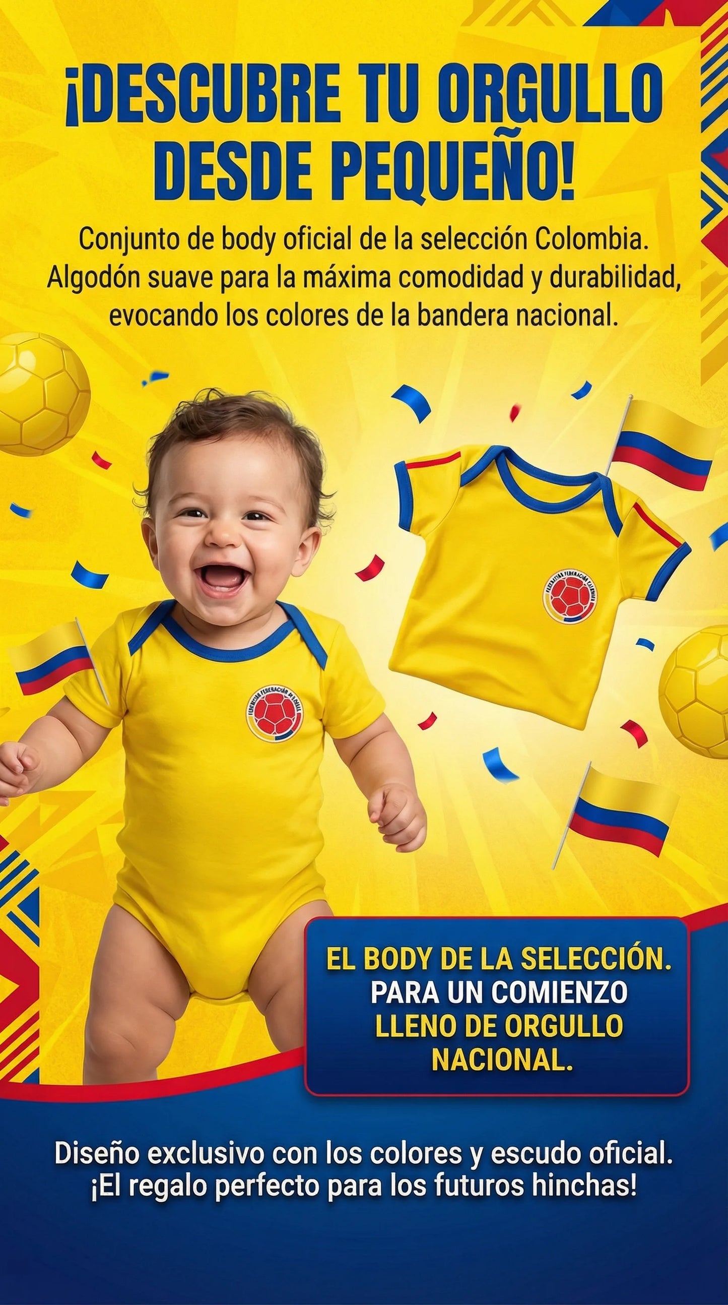 BODY PARA BEBES SELECCION COLOMBIA